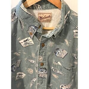 Woolrich Vintage Graphic Outdoor Button Up Shirt ✨